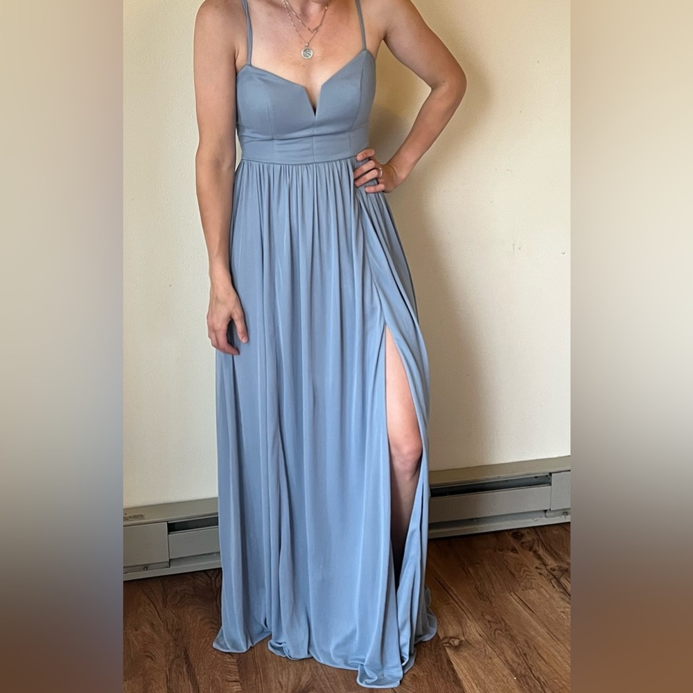 NWT Azazie size 2 dusty blue dress
